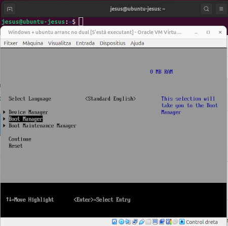 Imatge amb la pantalla inicial del Bios de la Màquina virtual