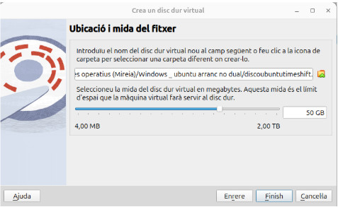 Imatge creació disc dur