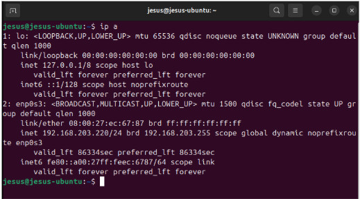 Imatge de comprovació de la IP de l'equip