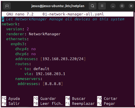 Imatge de com ha quedat el fitxer de configuracio