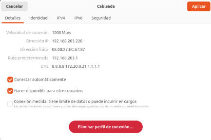 Imatge de com es veu a l'entorn grafic els canvis aplicats