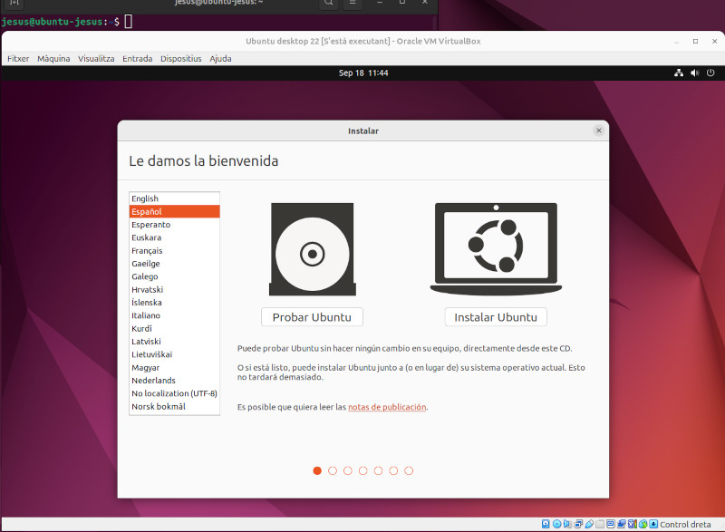 Pantalla de benvinguda