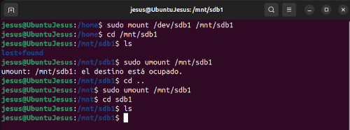 imatge amb el proces i muntatge comprovacio i desmuntatge d'una particio