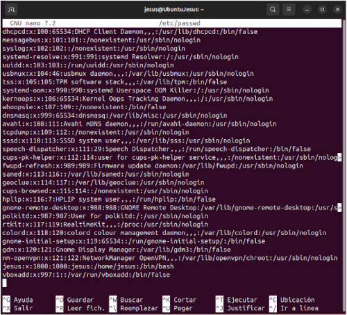 Imatge del fitxer passwd